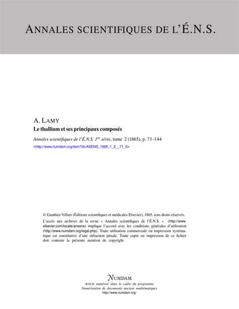 Thallium et ses composés .